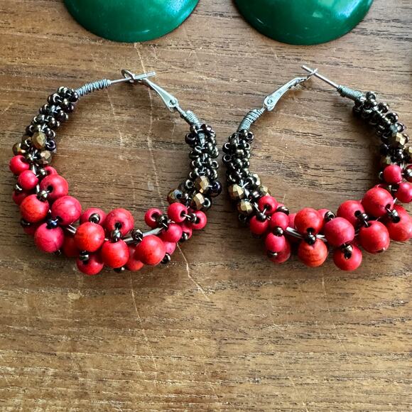 Lot of 11 Vintage and Modern Colorful Southwestern Bohemian Earrings - Picture 10 of 13